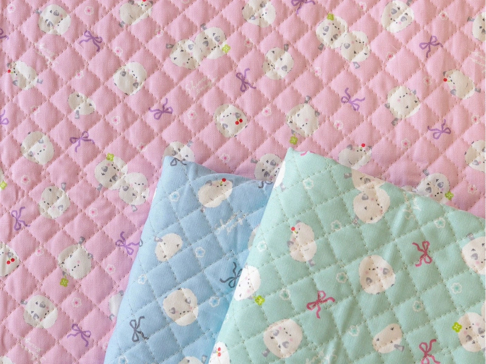 ●いちご●親子もふもふシマエナガ　ハンドメイド　キルト ○いちご様専用○チェック柄○親子もふもふシマエナガ トートバッグ