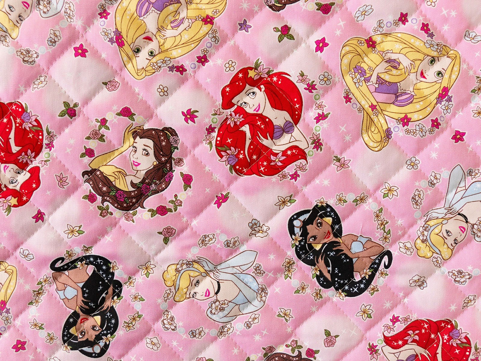 ディズニープリンセス キルティング生地 キルト 布『フラワー柄