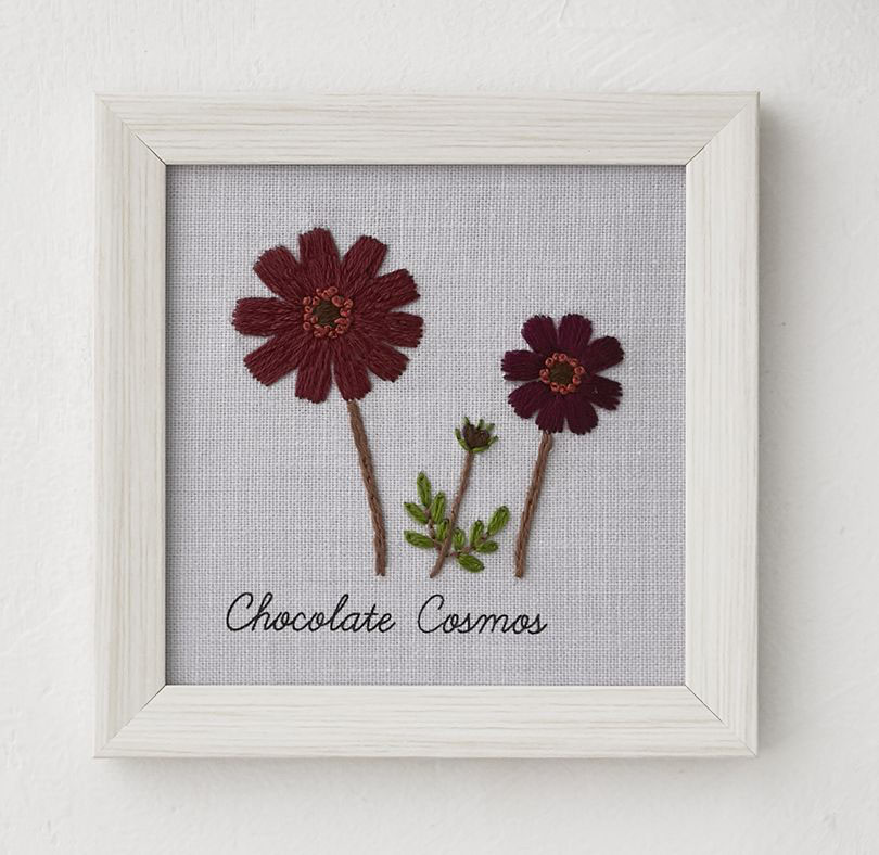 青木和子12か月の植物手帖】刺繍キット『チョコレートコスモス』No