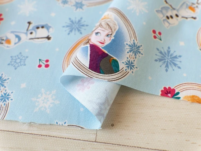 ディズニープリンセス アナと雪の女王 生地『オーバル柄』