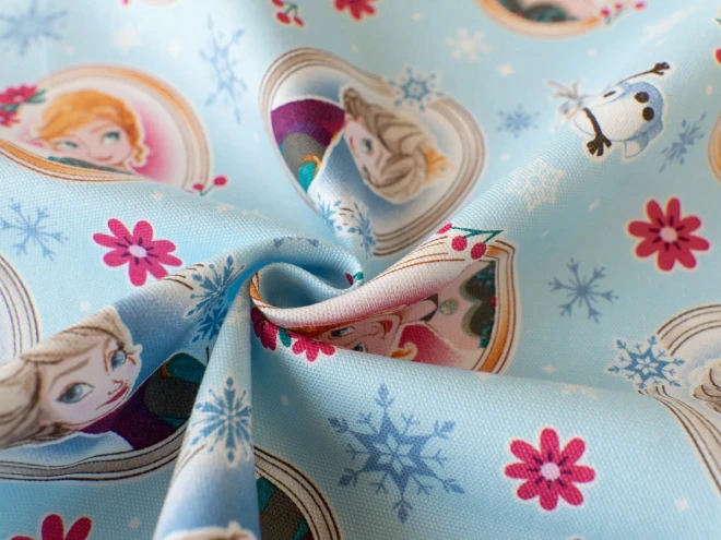 ディズニープリンセス アナと雪の女王 生地『オーバル柄』