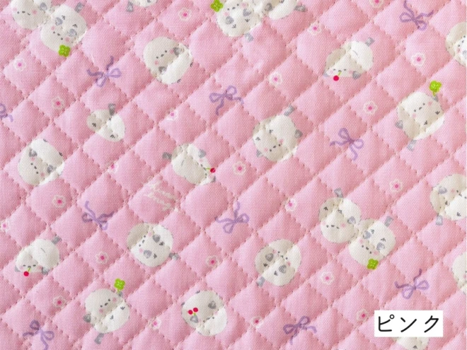 シマエナガ キルティング生地 『シマエナガとリボン』