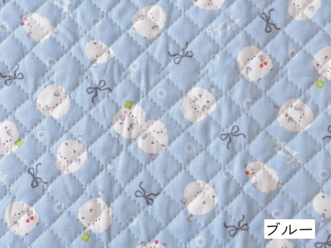 シマエナガ キルティング生地 『シマエナガとリボン』