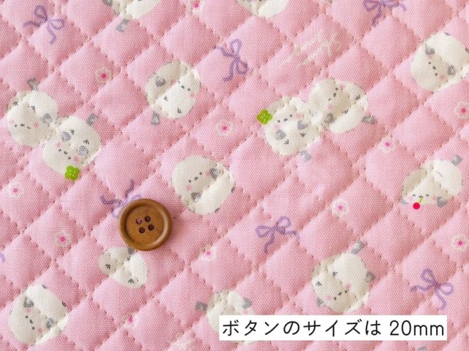 シマエナガ キルティング生地 『シマエナガとリボン』