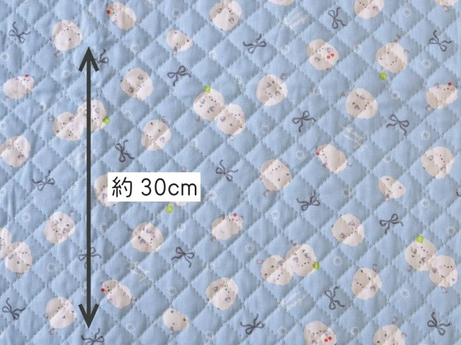 シマエナガ キルティング生地 『シマエナガとリボン』