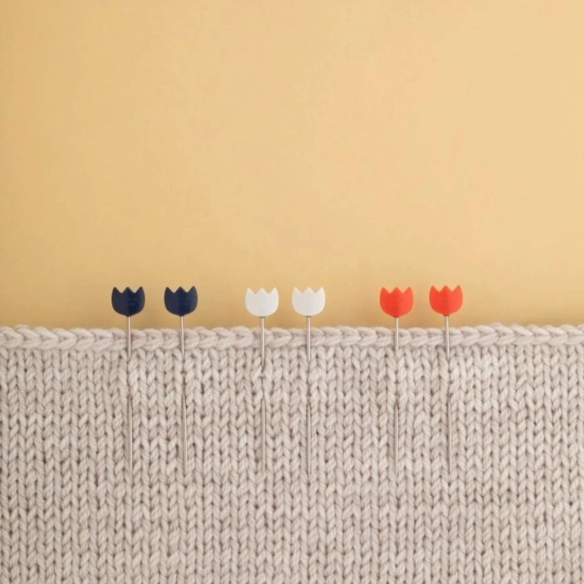 チューリップ形  ハート形 編み物用まち針 各3色（9本入り）