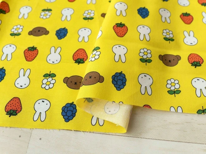 ミッフィー miffy 布 シーチング生地『フルーツ』