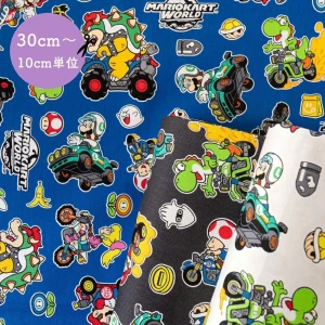 スーパーマリオブラザーズ 生地 布『マリオカートワールド』