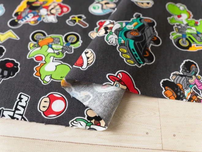 スーパーマリオブラザーズ 生地 布『マリオカートワールド』