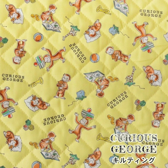 おさるのジョージ キルティング生地 キルト 布『ブック柄』