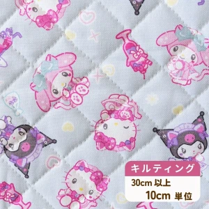 キティ マイメロディ クロミ キルティング生地 布『ねこみみメイドカフェ』