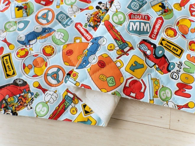 ミッキー＆フレンズ キルティング生地 布『のりもの柄』