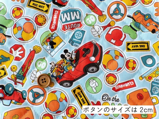 ミッキー＆フレンズ キルティング生地 布『のりもの柄』