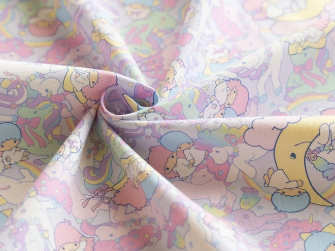 キキララ オックス生地 布『ユニコーンドリーム柄』リトルツインスターズ