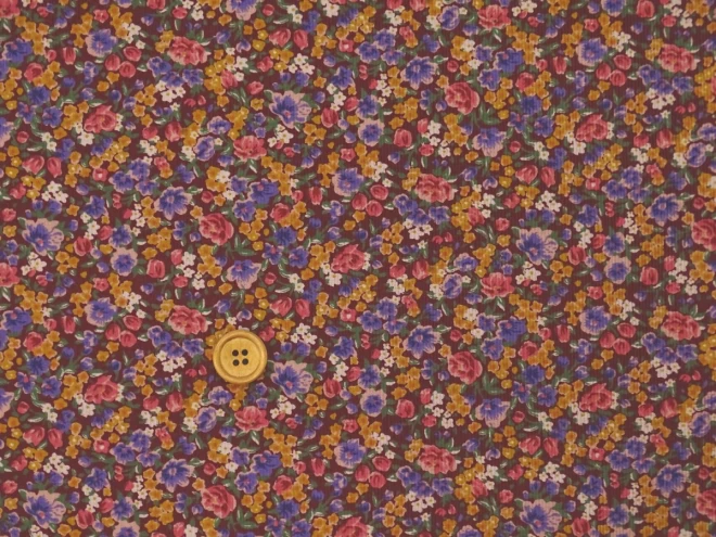 コーデュロイ 花柄　フラワー　細コール【30cm以上10cm単位】生地 布 細畝　コールテン  綿100％ 約110cm幅 日本製
