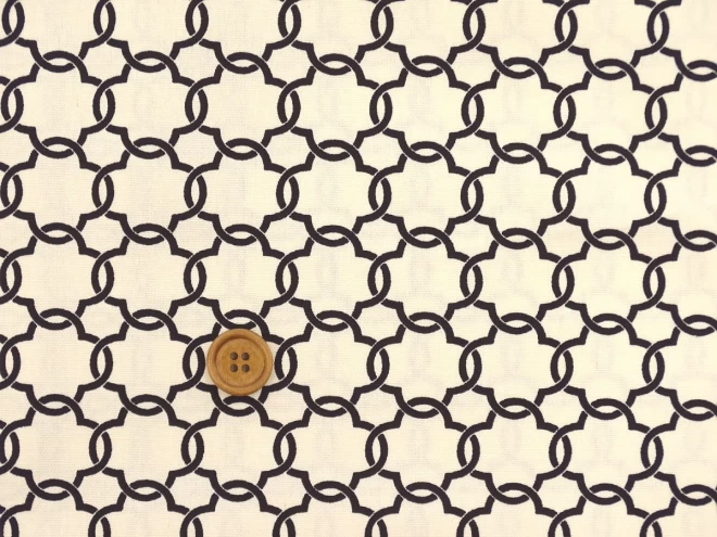 モロッカン　モロッコタイル柄　オックス【30cm以上10cm単位】生地　綿100％　fuwari染布　モノトーン　日本製