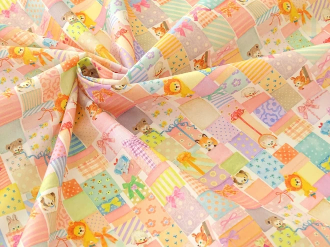 ユキエモン yukiemon 22fabric “パズル”【30cm以上10cm単位】(4th collection) 生地　コットン　60ローン　約108cm幅　日本製