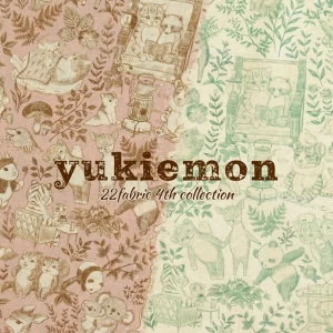 ユキエモン yukiemon 22fabric “冬支度”【30cm以上10cm単位】(4th collection)　生地　綿麻 シーチング　約108cm幅　日本製