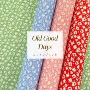 生地 コットン プリント『Old Good Days』【30cm以上10cm単位】綿100％　110cm幅　薄手 / ケイファブリック　パッチワークコレクション レトロ　花柄　パッチワーク　ポーチ　巾着　小物作り