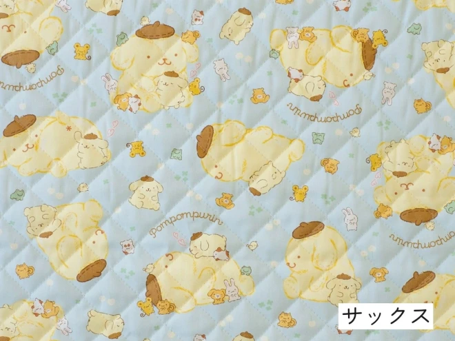 ポムポムプリン キルティング 生地  キルト『もふもふプリン柄』