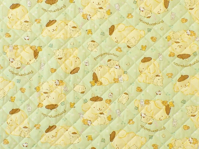 ポムポムプリン キルティング 生地  キルト『もふもふプリン柄』