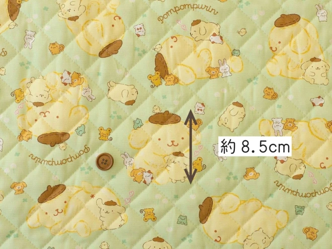 ポムポムプリン キルティング 生地  キルト『もふもふプリン柄』