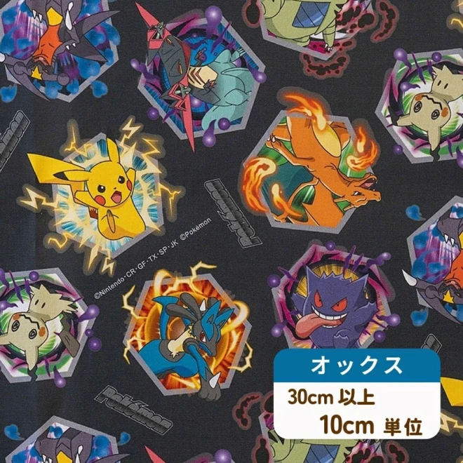 ポケモン ポケットモンスター オックス生地 布『バトル柄』