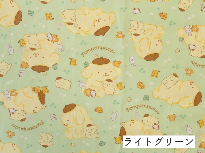 ポムポムプリン オックス生地 布『もふもふプリン柄』