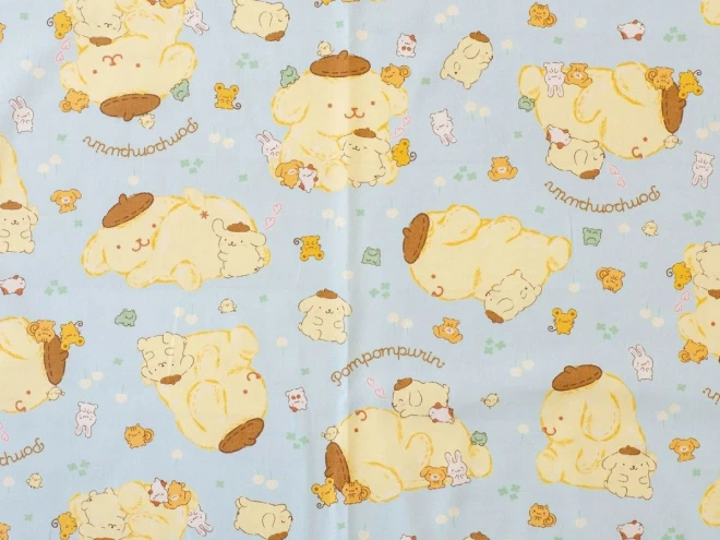 ポムポムプリン オックス生地 布『もふもふプリン柄』