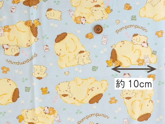 ポムポムプリン オックス生地 布『もふもふプリン柄』