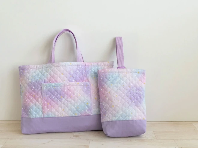 ゆめかわ キルティング生地 キルト『ユニコーン＆星座』