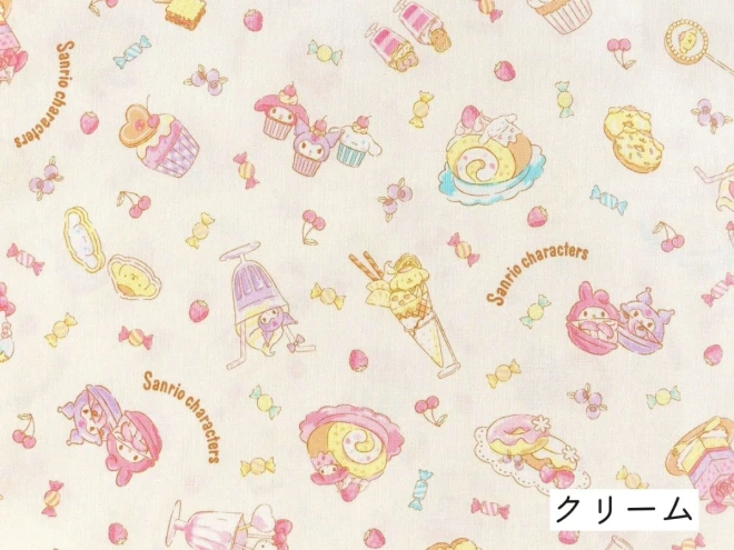 サンリオキャラクターズ シーチング生地 布『スイーツ柄』