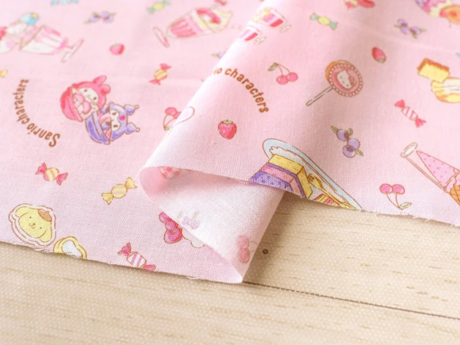 サンリオキャラクターズ シーチング生地 布『スイーツ柄』