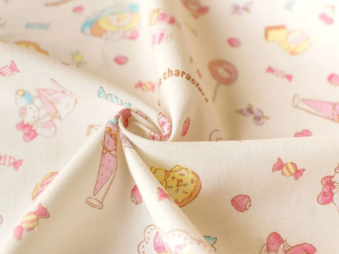 サンリオキャラクターズ シーチング生地 布『スイーツ柄』