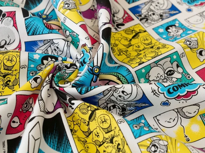 星のカービィ オックス生地 布『コミックパニック柄』