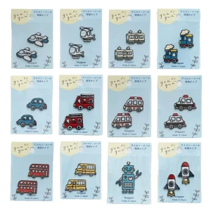 ワッペン 乗り物 刺繍『gun gunワッペン』アイロン・シール両用接着