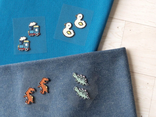 ワッペン 乗り物 刺繍『gun gunワッペン』アイロン・シール両用接着