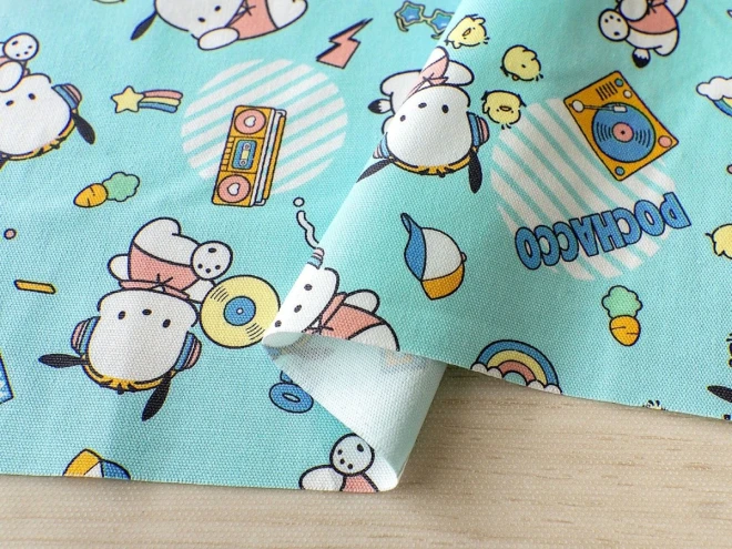 かわいいポチャッコ柄オックス生地『ストリート柄』サンリオ