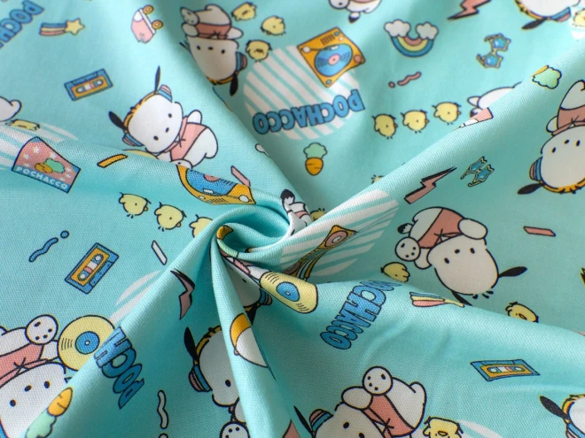 かわいいポチャッコ柄オックス生地『ストリート柄』サンリオ