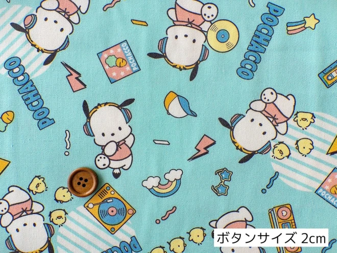 かわいいポチャッコ柄オックス生地『ストリート柄』サンリオ