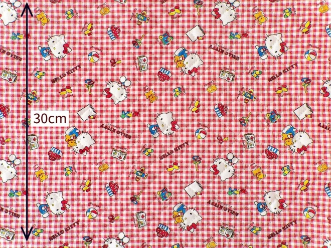 ハローキティ（キティちゃん）キルティング生地『KTギンガム』
