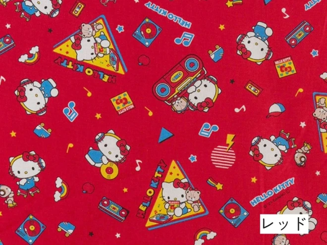 【2025年新柄】ハローキティ オックス生地 『ミュージック柄』