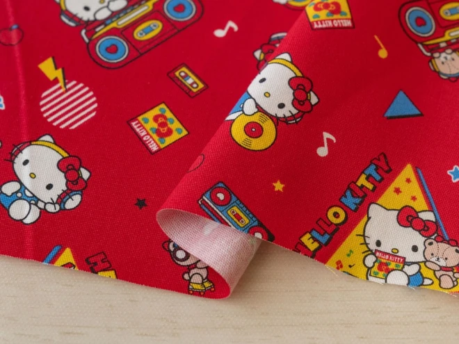 【2025年新柄】ハローキティ オックス生地 『ミュージック柄』