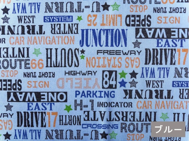 英字柄がかっこいいオックスプリント生地 【約110cm×1ｍカットクロス】