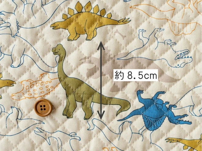 恐竜柄 キルティング生地『シルエット ダイナソー』