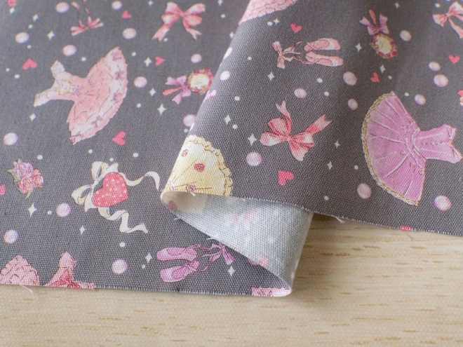 バレエ バレリーナ柄 生地『バレエハート』