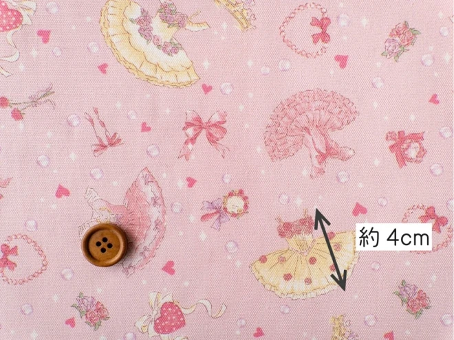 バレエ バレリーナ柄 生地『バレエハート』