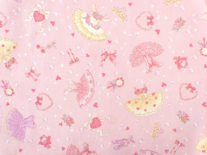 バレエ バレリーナ柄 生地『バレエハート』