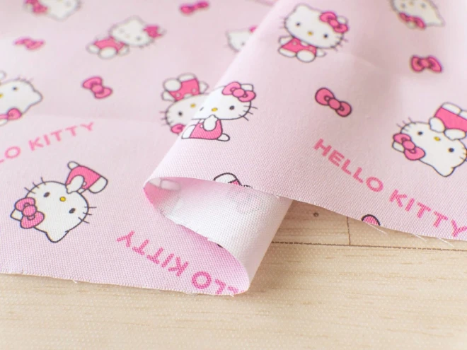 レトロ かわいい ハローキティ オックス生地『ベーシックリボン』
