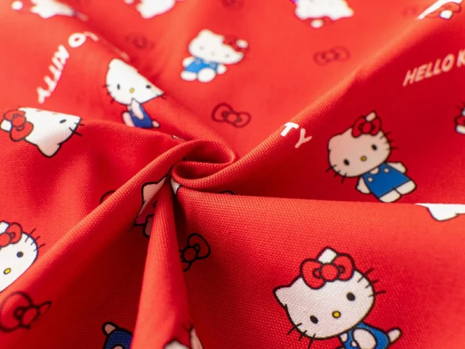 レトロ かわいい ハローキティ オックス生地『ベーシックリボン』